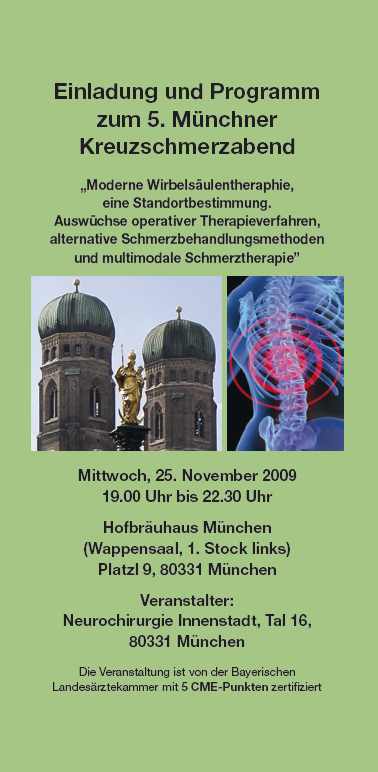 Einladung zum Kreuzschmerzabend 2009